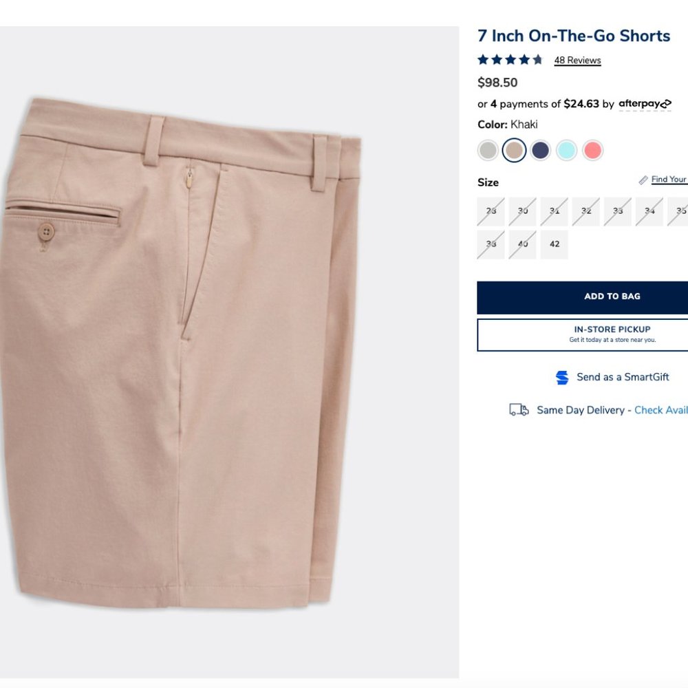 Vineyard Vines 7inch Performance On The Go Shorts